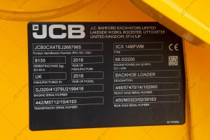 Екскаватор навантажувач JCB 3CX Sitemaster Plus 2018 р., 68 кВт,  2855 м/г., №3661 L 