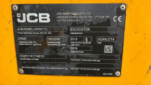 Гусеничний екскаватор JCB JS240LCT4 2018 р. 140 кВт 5601,3 м/г., №4169 R